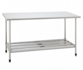 MESA AÇO INOX COM PRATELEIRA GRADEADA - FRITOMAQ -  BERTEVELLO